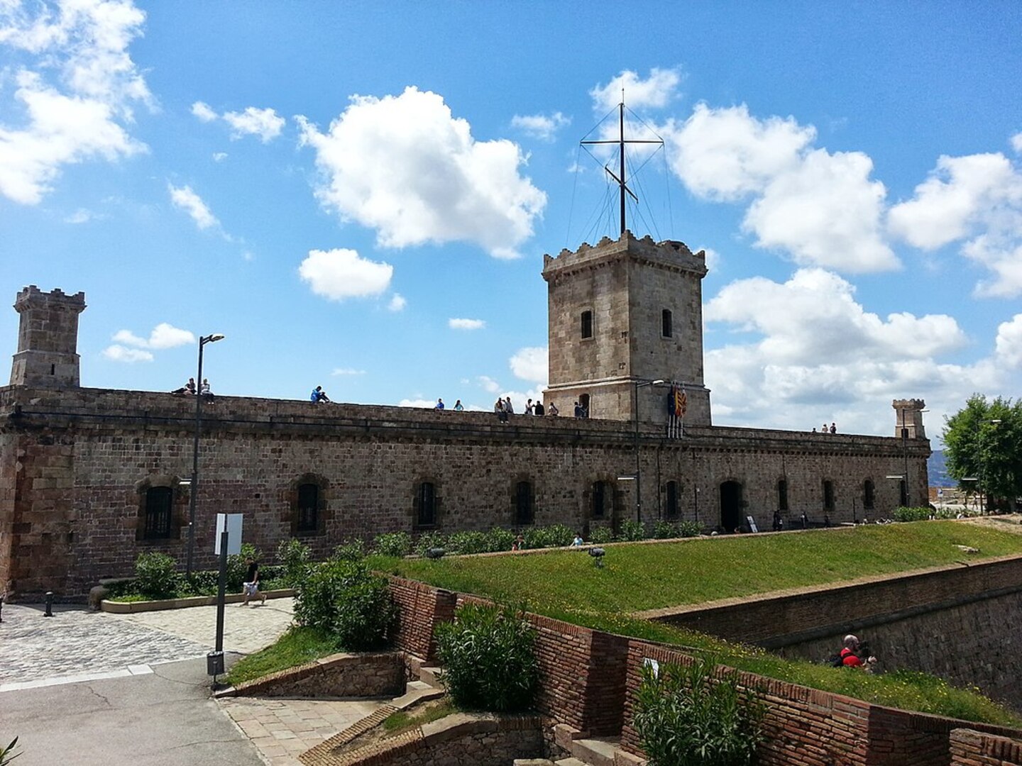 Montjuïc Castle fortress with historic architecture